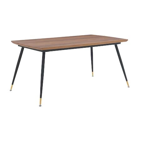 Armen Living Messina Modern Walnut and Metal Dining Room Table LCMSDIWA
